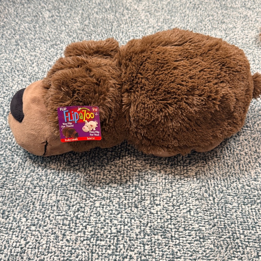 Flipazoo Bradley Labrador Rachel Cat Reversible Plush 2-in-1 Stuffed Animal NWT